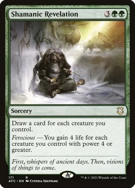 Shamanic Revelation, Magic card AFC 171 — Forgotten Realms Commander set