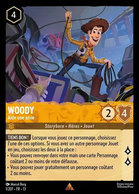 Woody - Aide une amie, carte Disney Lorcana CH13-001 — extension Invasion Epineuse!
