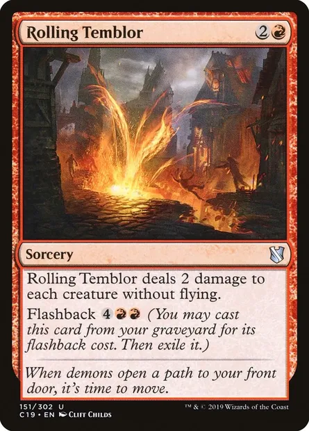 Rolling Temblor, Magic card C19 151 — Commander 2019 set