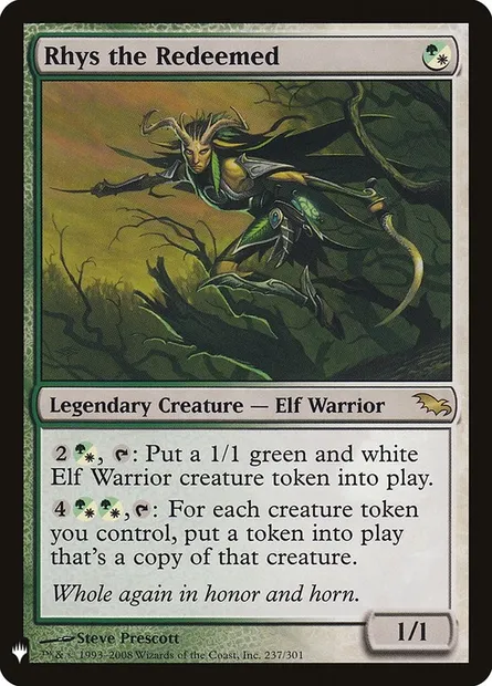 Rhys the Redeemed, Magic card PLST SHM-237 — The List set
