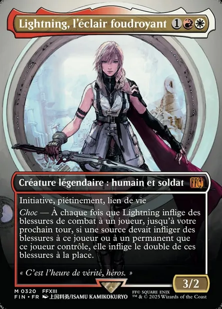 Lightning, l'éclair foudroyant, carte Magic FIN 320 — extension Final Fantasy