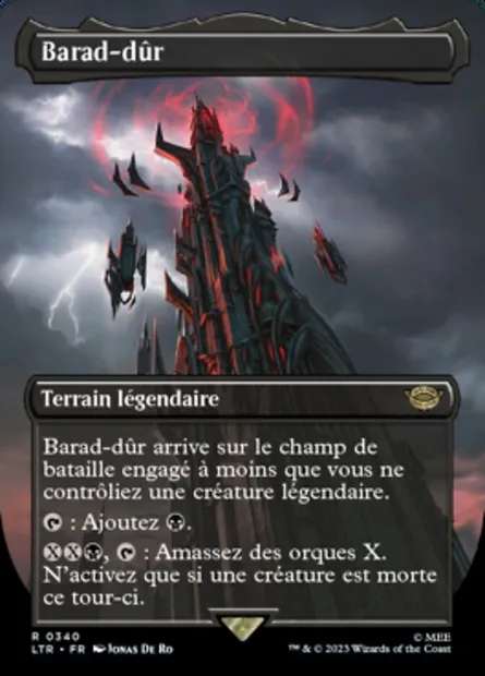 Barad-dûr, carte Magic LTR 340 — extension Le Seigneur des Anneaux : chroniques de la Terre du Milieu