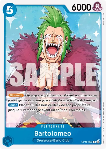 Bartolomeo, carte One Piece OP10-052 — extension SANG ROYAL
