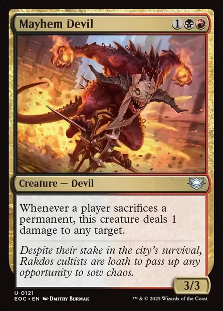 Mayhem Devil, Magic card EOC 121 — Edge of Eternities Commander set