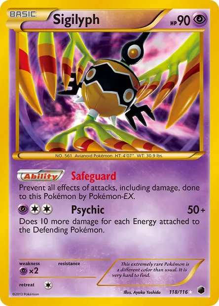 Sigilyph, Pokémon card PLF 118 — Plasma Freeze set