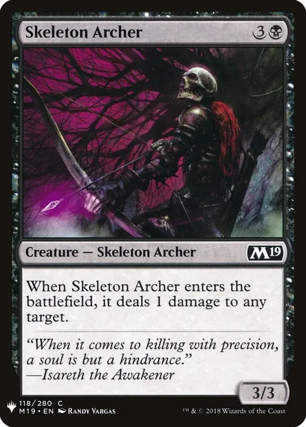 Archer squelette, carte Magic PLST M19-118 — extension The List