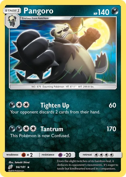 Pangoro, Pokémon card TEU 94 — Team Up set