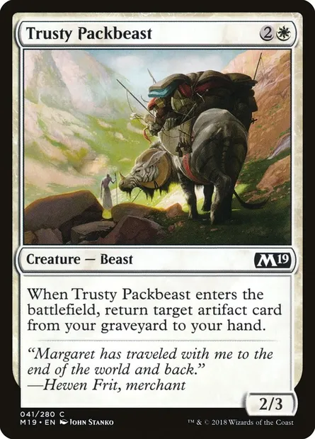 Trusty Packbeast, Magic card M19 41 — Core Set 2019 set