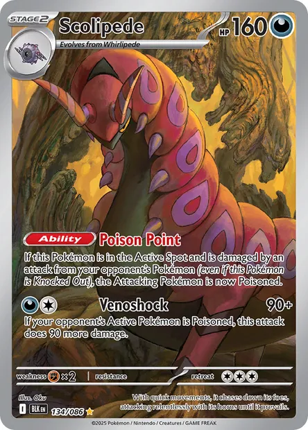 Scolipede, Pokémon card BLK 134 — Black Bolt set