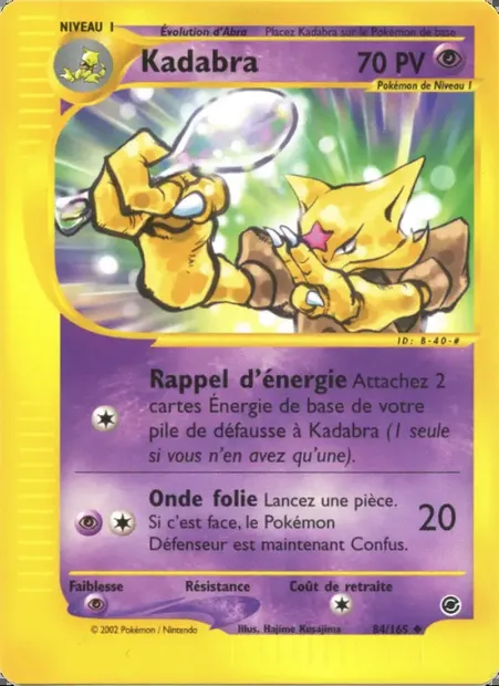 Kadabra, carte Pokémon EX 84 — extension Expedition
