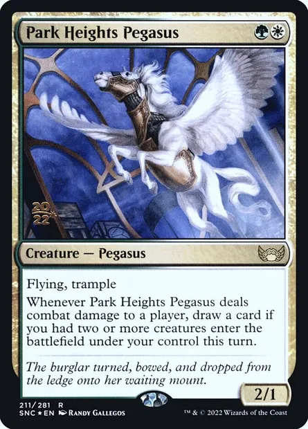 Pégase des Hauts-Parcs, carte Magic PSNC 211s — extension Streets of New Capenna Promos