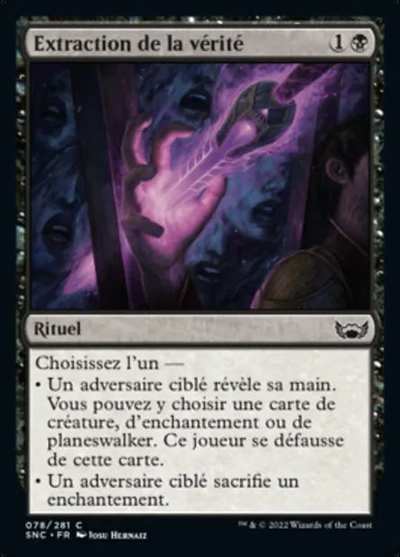Extraction de la vérité, carte Magic SNC 78 — extension Les rues de la Nouvelle-Capenna