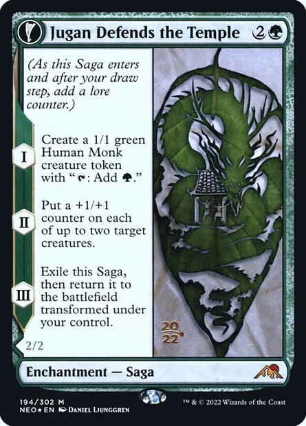 Jugan Defends the Temple // Remnant of the Rising Star, Magic card PNEO 194s — Kamigawa: Neon Dynasty Promos set