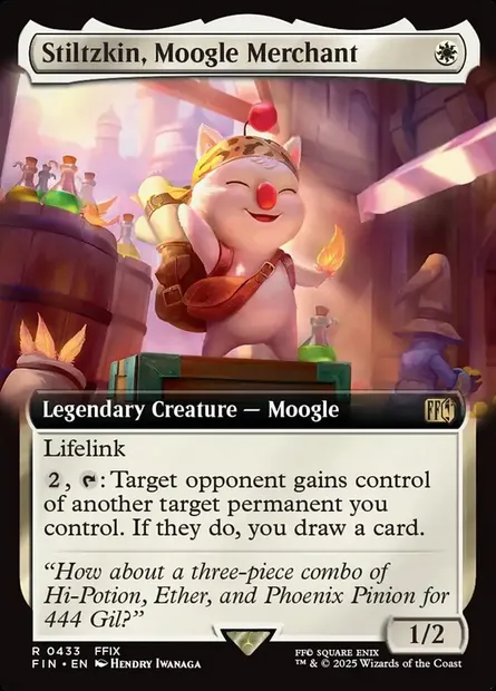 Stiltzkin, Moogle Merchant, Magic card FIN 433 — Final Fantasy set