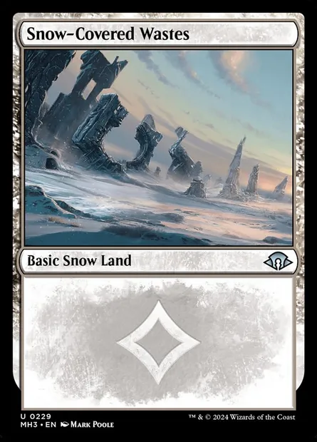 Snow-Covered Wastes, Magic card MH3 229 — Modern Horizons 3 set