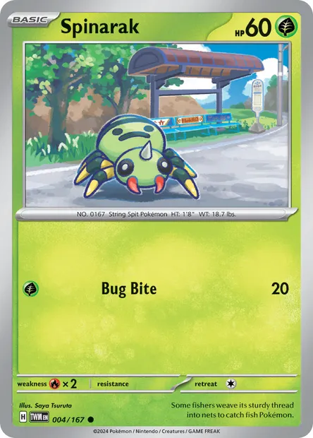 Spinarak, Pokémon card TWM 004 — Twilight Masquerade set