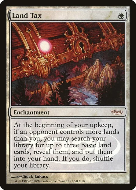 Land Tax, Magic card G10 5 — Judge Gift Cards 2010 set