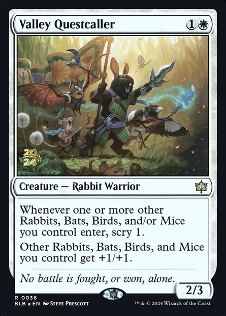Valley Questcaller, Magic card PBLB 36s — Bloomburrow Promos set