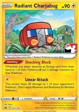 Radiant Charjabug, Pokémon card PPS 051-2 — Play! Pokémon Prize Pack Series set