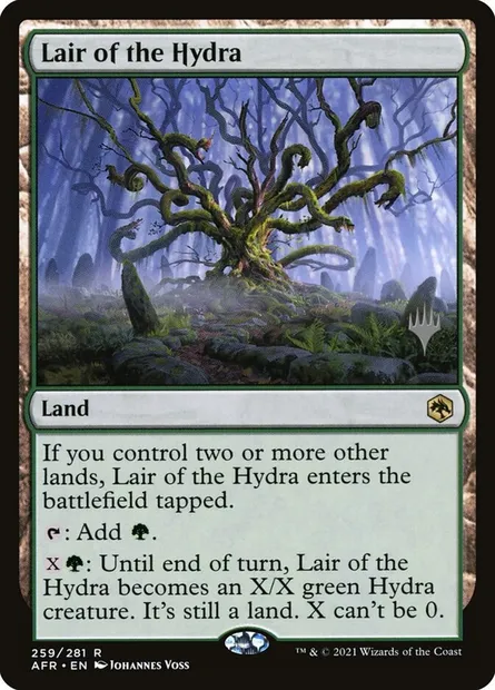 Lair of the Hydra, Magic card PAFR 259p — Adventures in the Forgotten Realms Promos set