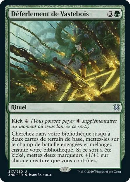 Déferlement de Vastebois, carte Magic ZNR 217 — extension Renaissance de Zendikar