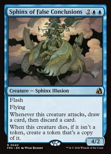 Sphinx des fausses conclusions, carte Magic PFRA 40p — extension Reality Fracture Promos