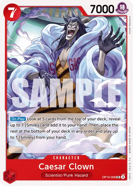 Caesar Clown, One Piece card OP10-006 — ROYAL BLOOD set