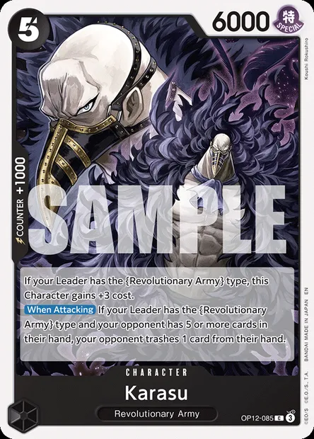 Karasu, One Piece card OP12-085 — LEGACY OF THE MASTER set