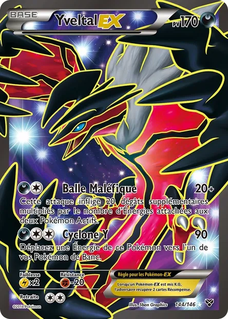 Yveltal EX, carte Pokémon XY 144 — extension XY