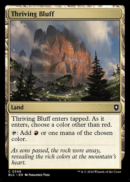 Thriving Bluff, Magic card BLC 346 — Bloomburrow Commander set