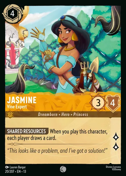 Jasmine - Vine Expert, Disney Lorcana card CH13-020 — Attack of the Vine! set