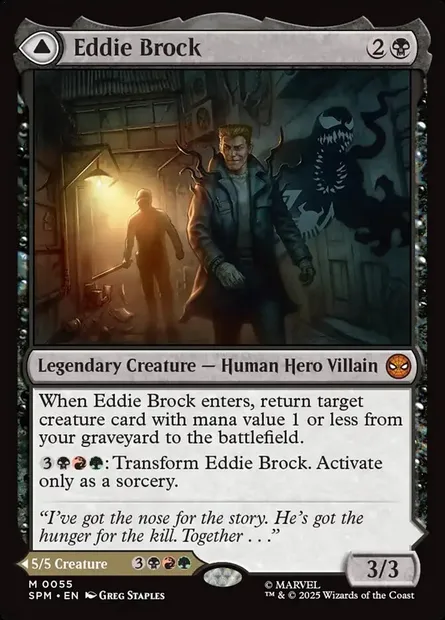 Eddie Brock // Venom, Lethal Protector, Magic card SPM 55 — Marvel's Spider-Man set
