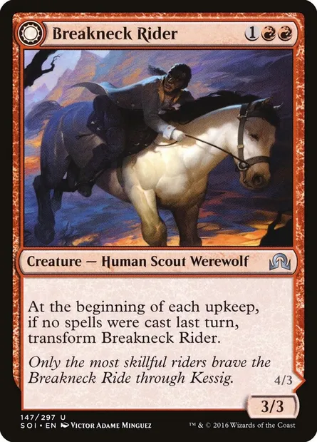 Breakneck Rider // Neck Breaker, Magic card SOI 147 — Shadows over Innistrad set