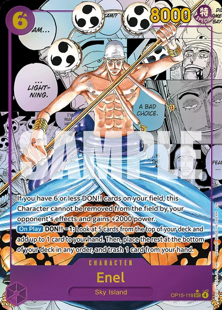 Enel, One Piece card OP15-118 — ADVENTURE ON KAMI’S ISLAND set