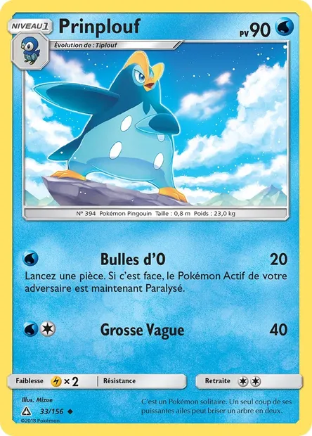 Prinplouf, carte Pokémon UPR 33 — extension Ultra-Prisme