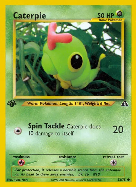 Caterpie, Pokémon card ND 53 — Neo Discovery set