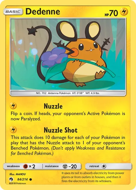 Dedenne, Pokémon card LOT 84 — Lost Thunder set