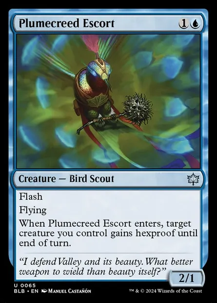 Plumecreed Escort, Magic card BLB 65 — Bloomburrow set