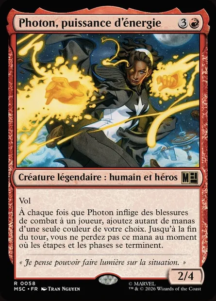 Photon, puissance d'énergie, carte Magic MSC 58 — extension Marvel Super Heroes Commander