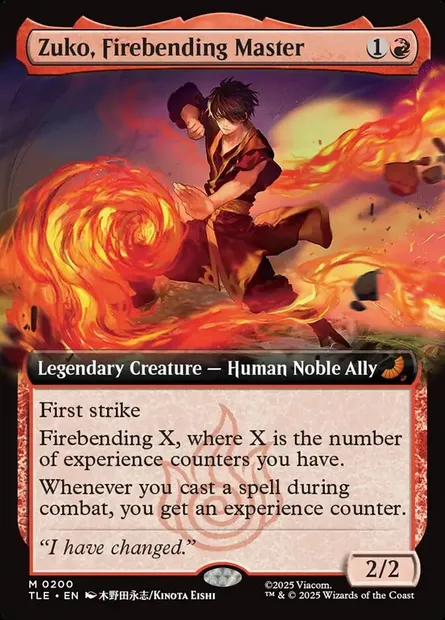 Zuko, Firebending Master, Magic card TLE 200 — Avatar: The Last Airbender Eternal set