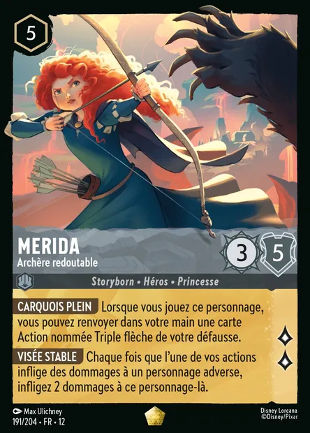 Merida - Archère redoutable, carte Disney Lorcana CH12-191 — extension Contrées Inconnues