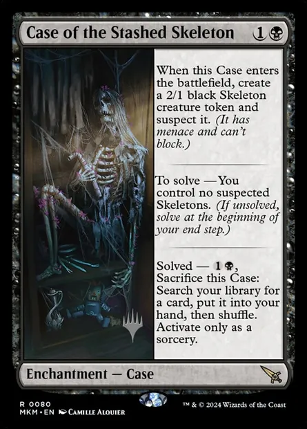 Affaire du squelette caché, carte Magic PMKM 80p — extension Murders at Karlov Manor Promos