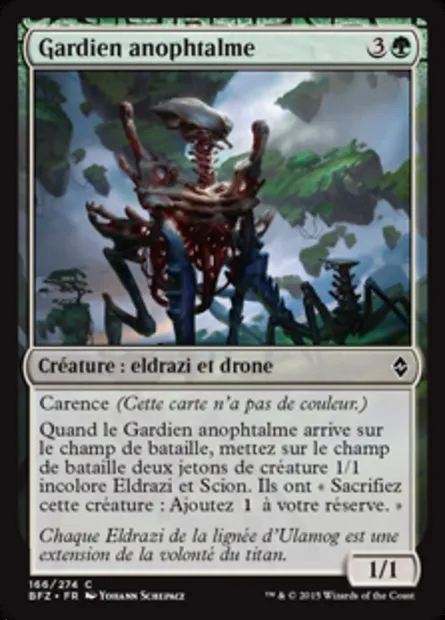 Gardien anophtalme, carte Magic BFZ 166 — extension La bataille de Zendikar