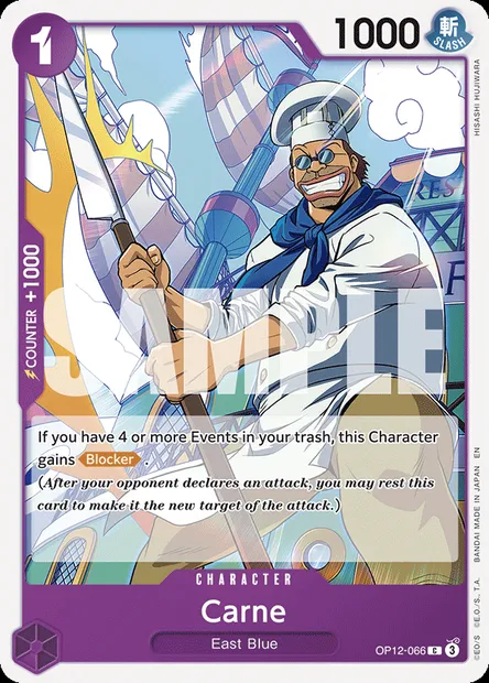 Carne, One Piece card OP12-066 — LEGACY OF THE MASTER set
