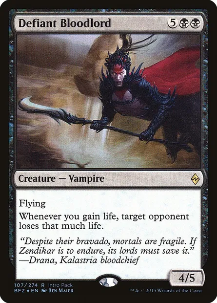 Defiant Bloodlord, Magic card PBFZ 107 — Battle for Zendikar Promos set