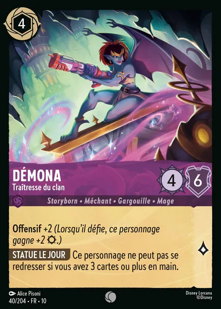 Démona - Traîtresse du clan, carte Disney Lorcana CH10-040 — extension Lueurs dans les Profondeurs