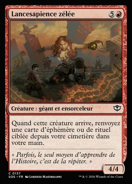 Lancesapience zélée, carte Magic SOS 137 — extension Secrets of Strixhaven