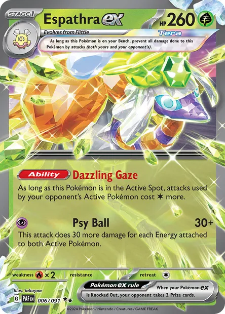 Espathra ex, Pokémon card PAF 006 — Paldean Fates set