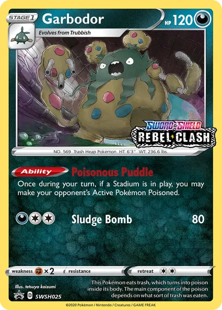 Garbodor, Pokémon card SWSH 025 — SWSH Black Star Promos set