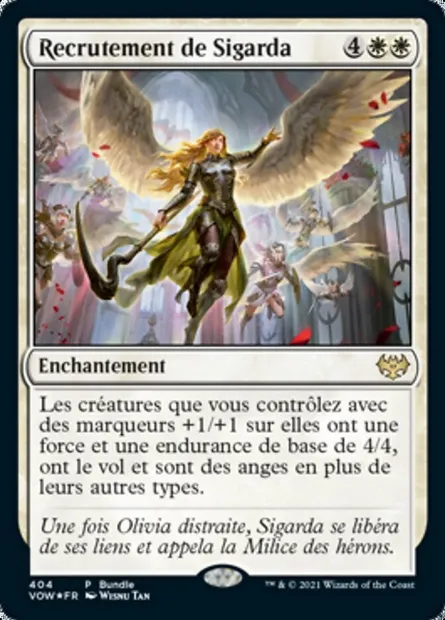 Recrutement de Sigarda, carte Magic VOW 404 — extension Innistrad : noce écarlate